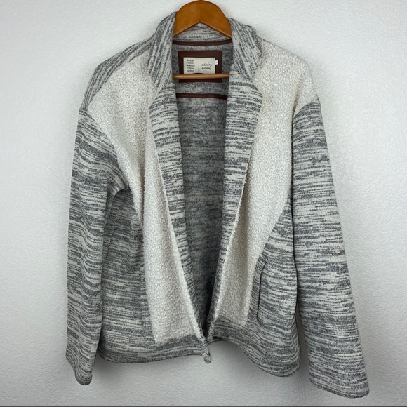Anthro Saturday Sunday Sherpa Marled Grey Jacket - Picture 3 of 7